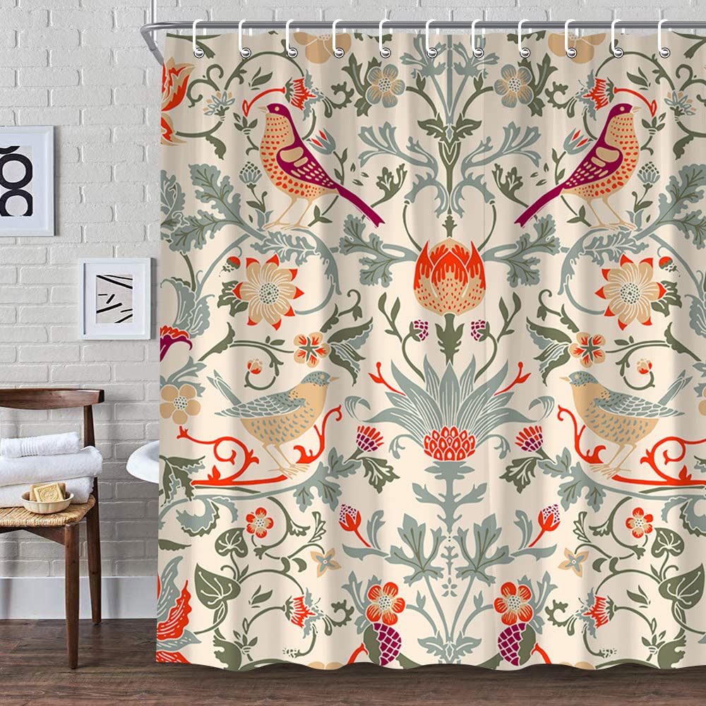 Fabric Weight Set - Zasłona prysznicowa William Morris, zielona zestaw