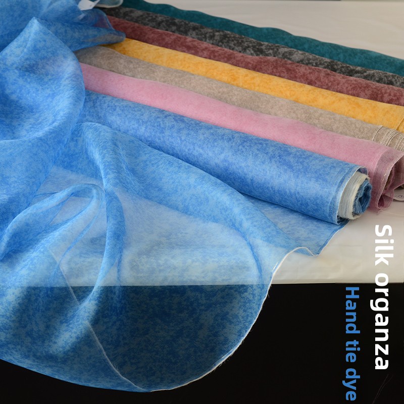 Sewing Tie Dye - Tkanina jedwabna organza tie-dye na metry
