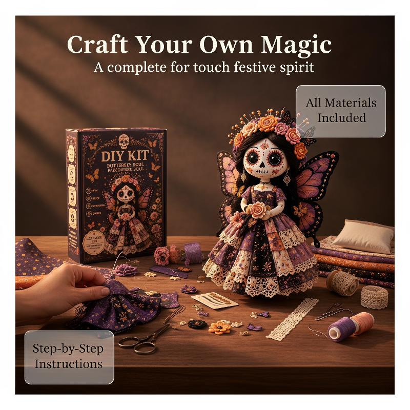 Textile Sewing Kit - Zestaw DIY Nowa Lalka Patchworkowa Dzień