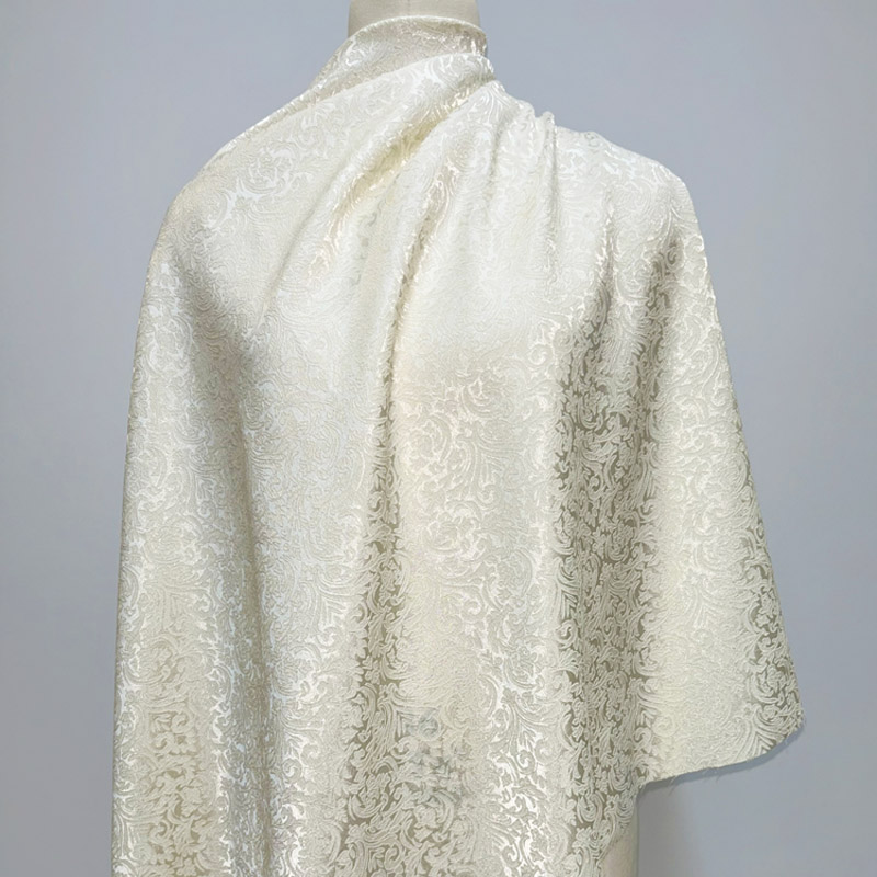 Textile Sewing Patterns - Wstępnie przycięty beżowy żakardowy brokat damasceński,