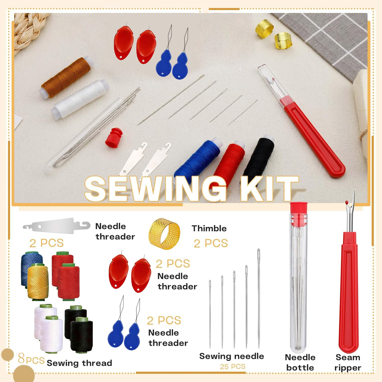 Sewing Kit - Zestaw 43 igieł do szycia z