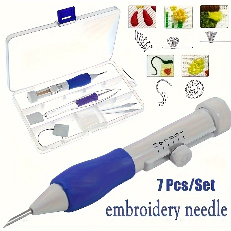 Textile Sewing Kit - 7-częściowy zestaw narzędzi do haftowania igłą,